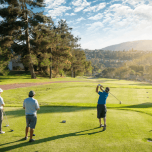 People enjoying golf together